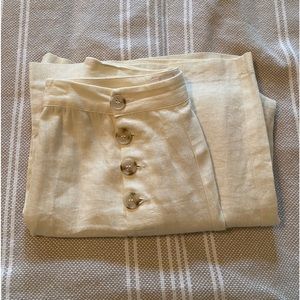 Love & Piece brand flared capris. Look like linen. Dress pants. Super high.